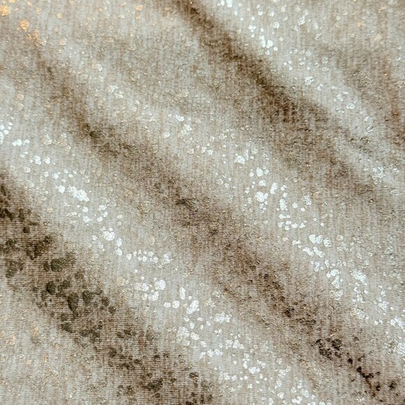 Yogalicious Pullover, Tan with Gold Metallic Pattern, SZ: XS - Picture 8 of 9